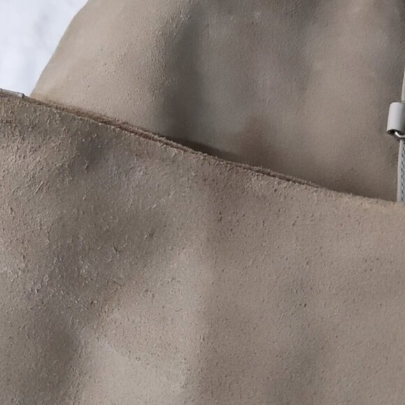 ZARA Split Suede Leather Lace up boots sz 41 Beige White sz 10 US - Picture 12 of 13